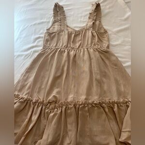 Blu Pepper Tan Ruffle Strap Maxi Dress